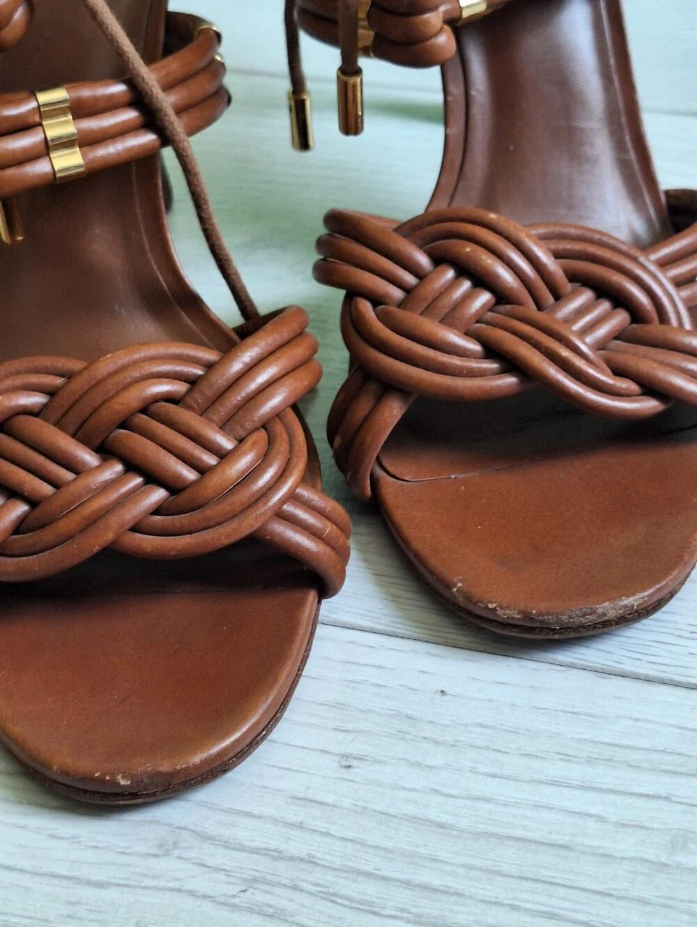 Tory Burch Audrianna Brown Leather heels 9 M